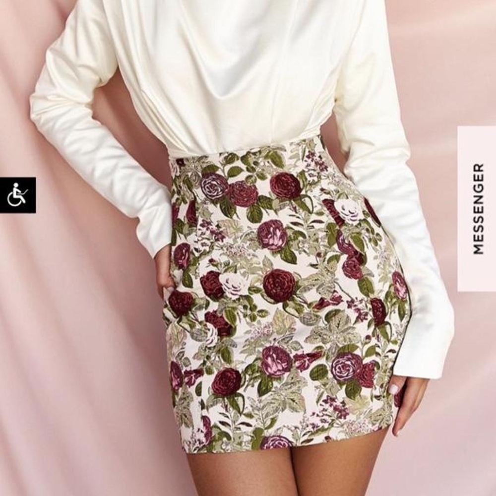 Floral High-Waisted Skirt